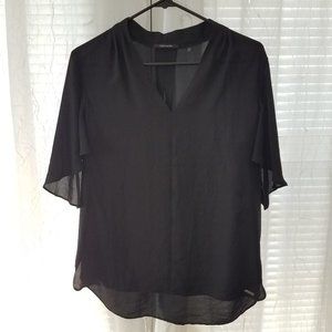 Tahari NWOT silky black top M